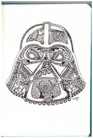 Darth Vader Helmet Zentangle Star Wars Tattoo Star Wars Silhouette Mandala Coloring Pages