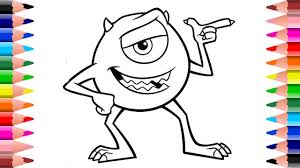 Randall appeared from out of nowhere. Mike Wazowski Drawing And Coloring Monsters Inc Coloring Pages Monster Drawing Easy Step By Step Youtube