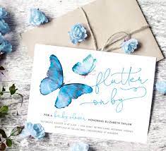Baby Shower Invitation For A Boy Butterfly Baby Shower Invite Blue Butterflies Blue Baby Sprinkle Invite Boys Baby Shower Invitation Butterfly Baby Shower Invitations Baby Shower Invitations For Boys Butterfly Baby