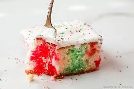 Yummiestfood.com.visit this site for details: Christmas Jello Poke Cake Recipe Christmas Rainbow Cake