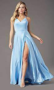 Faux Wrap Long Satin Formal Prom Dress By Promgirl Dresses Prom Dresses Casual Chic Dress Code