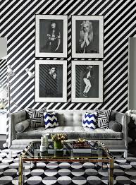 Black And White Striped Wallpaper Bedroom Ideas Graphic Black White Living Room The Tailored Interior By Greg Natale Interior White Decor Home Decor