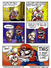 Sorry Mario But Our Princess Is In Another Castle Lyrics Thank You Toad But Your Treasure Is In Another Castle Mario Funny Mario Comics Video Games Funny