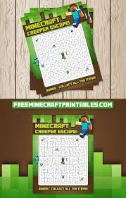 Free Printable Minecraft Maze Mit Bildern Minecraft Geburtstag Minecraft Party Spiele