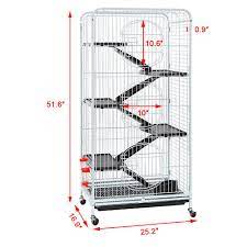 You want something at least 3' tall with shelves and ladders for adults. Large 6 Level Rolling Pet Cage With 3 Doors Pet Bowl And Water Bottle For Small Animals White Walmart Com Walmart Com