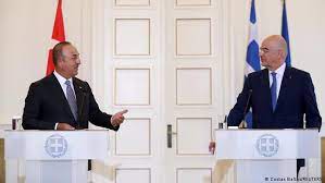Nikos dendias, left, and mevlut cavusoglu, right, greet each other after a news conference in athens costas baltas/reuters nearly a. Greece Turkey Agree To Work On Relationship News Dw 31 05 2021