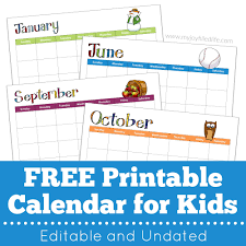 These include monthly calendars and even complete 2021 planners. Free Printable Calendar For Kids Editable Undated My Joy Filled Life