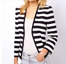 Black And White Striped Blazer Womens 50 Trends You May Have Missed About Black And White Striped Blazer Womens Striped Blazer Outfit Blazers For Women Striped Blazer