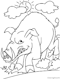 They have the power to challenge a lion. Boar Coloring Pages Coloringall