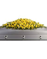 Golden Garden Casket Spray Sympathy Arrangement Casket Sprays Casket Flowers Funeral Flowers