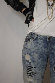 writing on the jeans fashion jeans pants