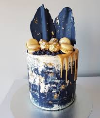 30th Birthday Cake For Him Blue Baking Journal Cakes On Instagram Navy Blue Watercolour Gold Drip For A 1st Birthday Celebration Drip Cakes Blue Birthday Cakes 40th Birthday Cakes
