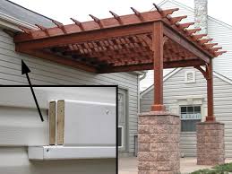 Attaching a pergola to a house can save a bit of space while providing the support the structure traditionally, pergolas are four post structures, but as my friend learned, it's also possible to work. Wooden Pergolas Pressure Treated Pine Pergolas By Baldwin Outdoor Comfort