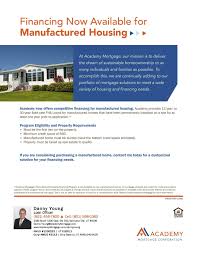Manufactured Home Financing Is Now Available With Danny Young Academy Mortgage Home Financing Manufactured Home Next At Home