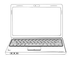 Laptop Clip Art Sketches Computer Clip Art Computer Vector Etsy In 2020 Computer Sketch Computer Vector Laptop Drawing