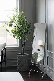 Maybe you would like to learn more about one of these? Corner Vintage Floor Mirror With Plant Transitional Bedroom