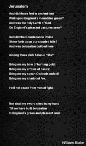 Jerusalem Poem By William Blake Poem Hunter William Blake Poems Blake Poetry Poems