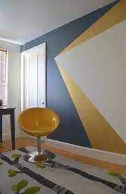 Quelle peinture salon pour créer son ambiance couleur ? Inspiration Peinture Murale Geometrique Peinture Murale Geometrique Deco Salon Peinture Geometrique