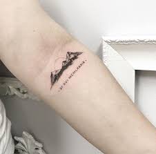 Perfect travel tattoo of the globe parachute. Mountain Tiny Tattoo Idea Tiny Tattoo Inc