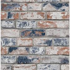Red brick from the woods. Fresco Distressed Red Navy Brick Wallpaper 10m Wickes Co Uk