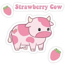 Strawberry Cow Pack Sticker By Ameliiagrace In 2021 Cute Stickers Cute Cartoon Drawings Cow Wallpaper