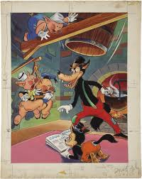 The Three Little Pigs Big Bad Wolf And Li L Bad Wolf Disney Art Pig Pictures Pig Cartoon