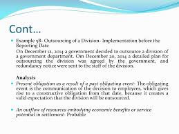 It is probable that an outflow of resources (typically a payment) will be required to fulfill the obligation. Ppt Slpsas 8 Provisions Contingent Liabilities And Contingent Assets Powerpoint Presentation Id 1968783