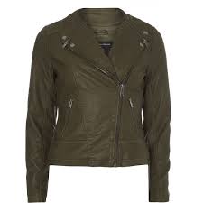 Dorothy Perkins Khaki Zip Collar Biker Jacket Jackets Biker Jacket Womens Biker Jacket