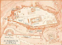 Athens Acropolis Plan 1920s Greece Historical Map Athens Acropolis Historical Maps Athens
