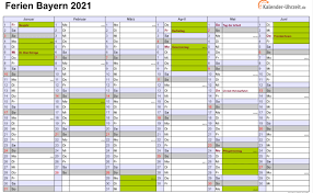 Die kalender enthalten die ferientermine und. Kalenderpedia 2021 Bayern Kalender 2021 Bayern Ferien Cute766