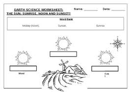 Each topic provides a variety of science worksheets on different reading levels to help you differentiate science instruction for all students. Earth Science Worksheet The Sun Sunrise Midday And Sunset Tpt