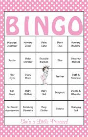Baby Shower Bingo Is Played As Mommy To Be Opens Her Gifts Our Beautiful Pink Polka Princess Baby S Baby Shower Bingo Baby Shower Printables Baby Shower Cards