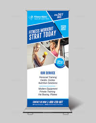 Fitness Gym Roll Up Banner Desain Poster Desain Kesehatan