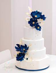 Top 8 burgundy wedding color palettes you'll love. Beautiful White Wedding Cake With Blue Flowers Navywedding Simple Wedding Cake Silver Wedding Cake Wedding Cakes Blue