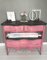 Antique Dresser Painted In A Custom Pink Chalk Paint Distressed And Sealed With Dark Wax Crate Furniture Diy Colorful Furniture Pink Furniture