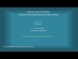 Convert Units Of Volume Cubic Centimeters To Cubic Inches