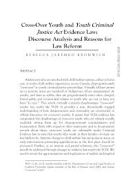 Cross-Over Youth and Youth Criminal Justice Act Evidence Law: Discourse  Analysis and Reasons for Law Reform