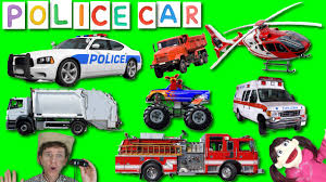 First Words 16 Police Car Learning 6 Emergency Street Vehicles Learn English Kids With Matt Youtube