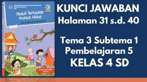 Kunci jawaban tema 3 kelas 5 halaman 31 sampai 36. Kunci Jawaban Tema 3 Kelas 4 Subtema 1 Pembelajaran 5 Halaman 31 40 Youtube