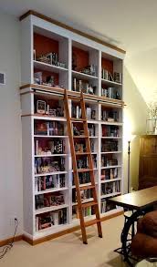 With a rolling hardware, you cannot remove the ladder, it. Bookshelf Ikea Billy Base Stacked With Library Ladder Kids Bedroom Storage Ladder Bookshelf Home Libraries