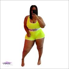 Africa's most curvaceous women / thick women only! Cece Clothing Thick Lovin It Casual Sleeveless Crop Top Shorts