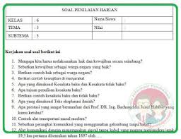 Di sebelah kanan rumah siti, ada rumah adi. Soal Uh Ph Kelas 6 Tema 3 Kurikulum 2013 Revisi 2018 Guru Maju