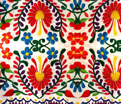 In this post, we are going to focus on mexican pattern. Colorful Fabrics Digitally Printed By Spoonflower Mex Red Mix Flowers Mexican Embroidery Designs Diy Embroidery Flowers Folk Art Flowers