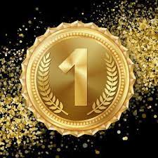 Gold Medal Vector Golden 1st Place Competition Challenge Award Falling Bright Confetti Red Isolated Olive Branch Realistic Illustration Medal Clipart Medal Gold Leaf Art Olive Branch Gold Medal