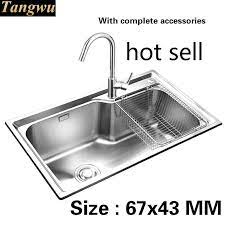 Lastly, corner kitchen sinks are quite hard to find in the market and are much more expensive than other standard types of sink. Free Shipping The Balcony Kitchen Sink 0 8mm Food Grade 304 Stainless Steel Standard Single Slot Vogue Hot Sell Size 67x43 Cm Kitchen Sink The Kitchen Sinksingle Stainless Steel Sink Aliexpress