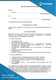 V. für in vollmacht soll dem empfänger die verbindlichkeit der aussagen transparent machen: Muster Subunternehmervertrag Bau Vertraege De