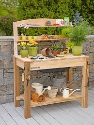 Potting Bench Cedar Potting Table With Soil Sink And Shelves Potting Bench Plans Outdoor Potting Bench Garden Work Bench