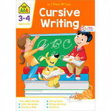 To make alphabets solid,enclose within . Cursive Writing 3 4 Workbook Shows Kids Proper Cursive Writing Techniques School Zone