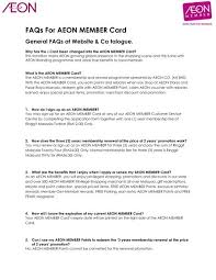 Plus easy bills & payments management. Faqs For Aeon Member Card