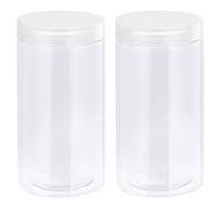 Uxcell 34oz/ 1000ml Round Plastic Jars with Transparent Screw Top Lid for  Storage 2Pack